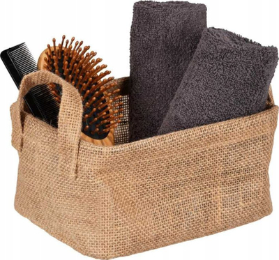 Shportë për mbajtje gjërash Wenko Juna S, 20 x 15 x 15 cm, jute plastike, kafe