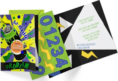 Kartolinë urimi Kukartka Dream Cards, format B6, me ngjitëse numrash, shumëngjyrëshe