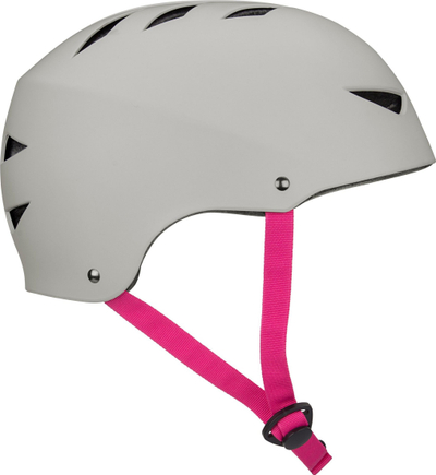 Helmetë biçiklete Nijdam Pinky Swear, madhësia M 54-58 cm, gri me rripa rozë