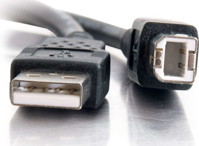 Kabllo USB C2G USB A në USB B 2m, USB 2.0, e zezë