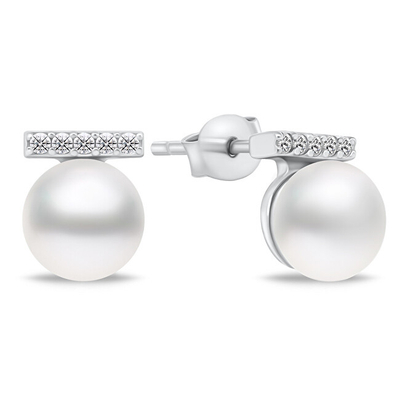 Set bizhuteri për femra Brilio Silver, vathë + qafore, i argjendtë