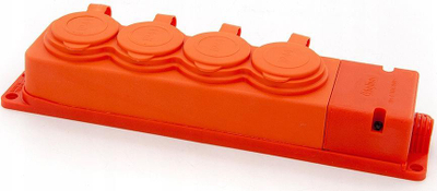 Shtepshndars katërfishe ELS Elektrotechnika Bylion TRGP-4, 16A 230V, IP44, portokalli