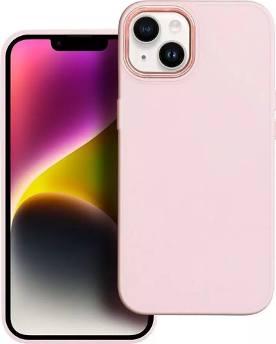 Mbulesë telefoni Futera Frame për iPhone 15 Pro Max, TPU, me mbrojtje kamere, rozë e çelët