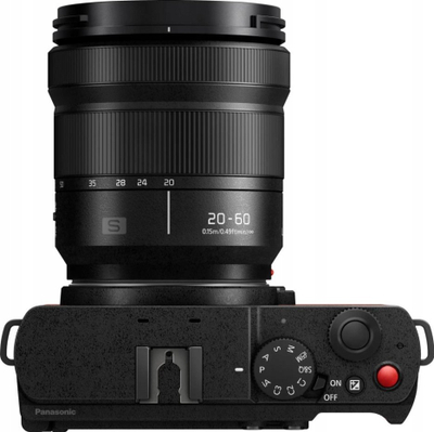 Aparat fotografik Panasonic LUMIX S9, full frame 24.2MP, lente S 20-60mm, i kuq