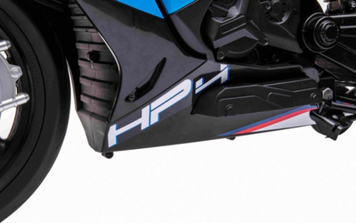 Motocikletë elektrike për kalamaj BMW HP4, 12V, rrota EVA, blu