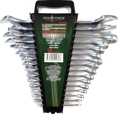 Сет клучеви комбинирани Rockforce RF-5199, 16 парчиња, 6-36 mm, сребрена