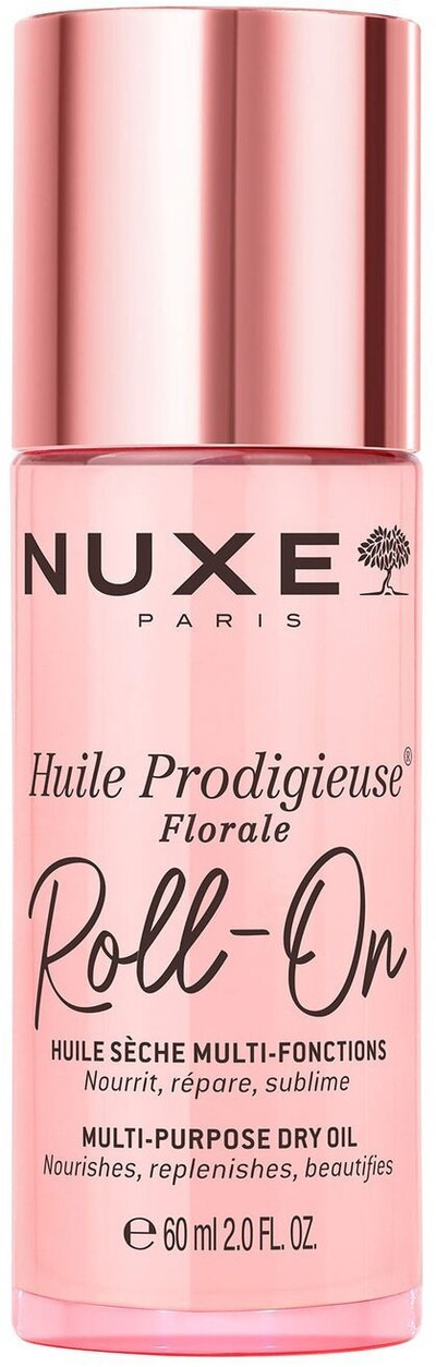 Vaj trupi NUXE Huile Prodigieuse Florale Roll-On, vaj i thatë multifunksional, 60ml, rozë