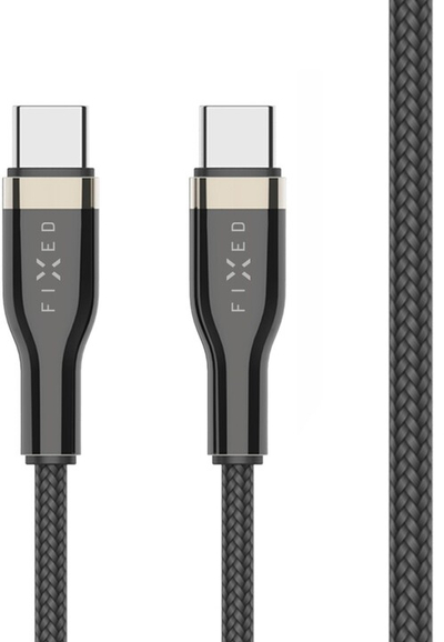 Kabllo karikimi dhe për të dhëna FIXED USB-C - USB-C, USB 2.0, PD 100W, 1.2m, e zezë