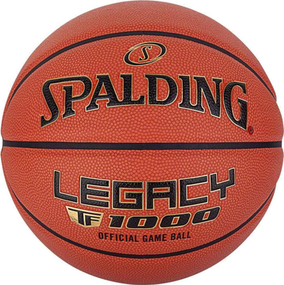 Top basketbolli Spalding TF-1000 Legacy 76963Z, lëkurë kompozite, i miratuar nga FIBA, kafe