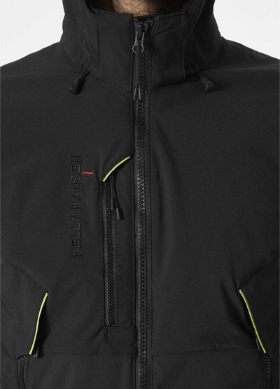 Xhaketë pune Helly Hansen Magni Evo, material 4-way stretch, me kapuç që hiqet, e zezë, M