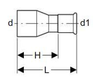 Reduktues Mapress Geberit, 42 x 35 mm