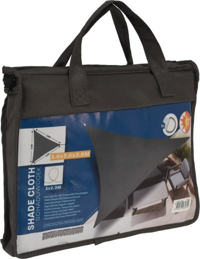 Tendë dielli ProGarden Shade Cloth, trekëndëshe 3.6m, që s’e kap uji, gri