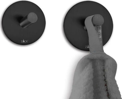 Varëse rrethore për peshqir Zack Duplo, çelik inox, vetëngjitëse, e zezë