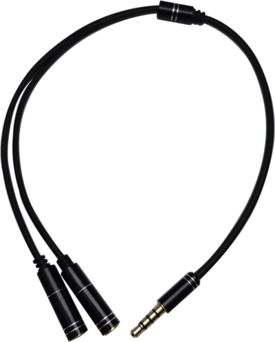 Kabllo ndarës për kufje Mozos TSX-1005, 3.5 mm TRRS, 1 në 2, i zi