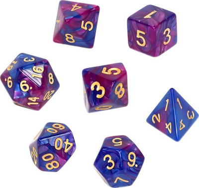 Set zare RPG Rebel, 7 copa, dyngjyrëshe blu e errët vjollcë