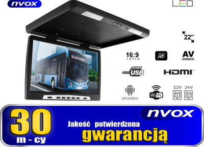 Monitor tavani për makinë Nvox RF2290AND, 22", Full HD, Android, i zi