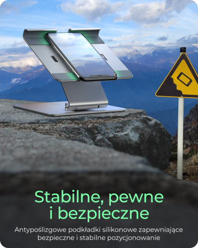 Stendë tableti Icy Box IB-TH200-R, alumini, rrotullim 360°, ngjyrë argjendtë
