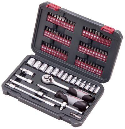 Set çelësa dhe fole Kraftwerk 204.101.001, 1/4", 82 pjesë