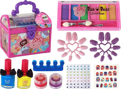 Set lodrash kozmetike Leantoys DIY Beauty, me valixhe, për goca, rozë