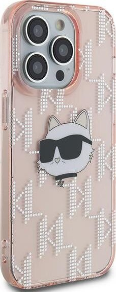 Маска за телефон Karl Lagerfeld KLHCP14LHKLPCHP, за iPhone 14 Pro 6.1", тврда маска, розова