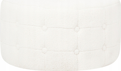 Puf këmbësh TAMPA Boucle, diametër 55 cm, lartësi 30 cm, i bardhë