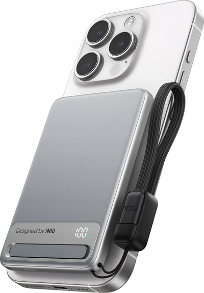 Power bank magnetik INIU MagPro Slim 5K, 5000mAh, Qi2 15W, i bardhë