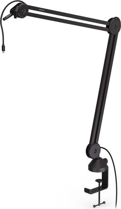 Крак за микрофон Krux Arm 200L KRXH002, прилагодлив, со стегач за маса, црн