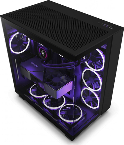 Kasë Nzxt H9 Flow, e zezë