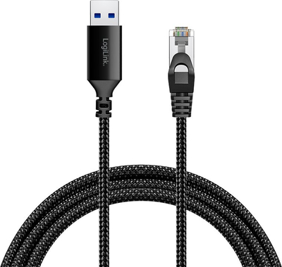 Kabllo rrjeti LogiLink CU0404, USB A në RJ45, 5m, Cat6 S FTP, e zezë
