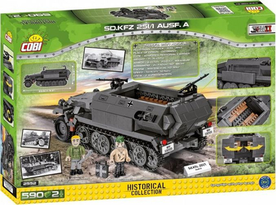 Set ndërtimi Cobi SD.KFZ.251/1 AUSF.A Historical Collection, 590 copa, me minifigura, gri e errët