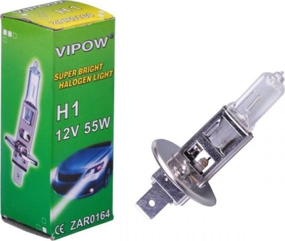 Llampë makine halogjene VIPOW H1, 12V, 55W, transparente
