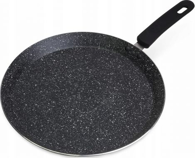 Tigan për palaçinka Kamille Marble, 30cm, me veshje mermeri, i zi