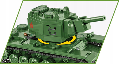 Set lodrash ndërtimi Cobi Historical Collection KV-2, shkalla 1:48, tank i Luftës së Dytë Botërore, shumëngjyrësh