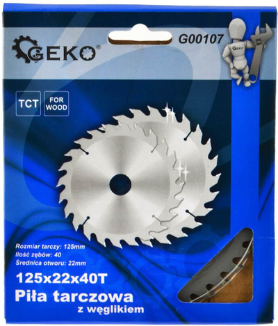 Диск за пила GEKO, 125mm, 40 заби, со карбидна ивица