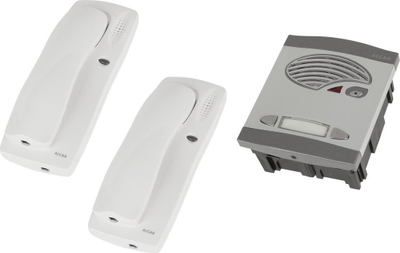 Interfon set ALCAD KAD-47001, 2 njësi të brendshme, me hapje dere, i bardhë