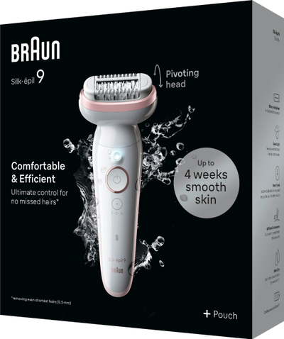 Депилатор Braun Silk-epil SES9000, електричен, без кабел, бел