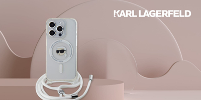 Çantë crossbody Karl Lagerfeld KLHMP16SHCKHNT, me MagSafe, për iPhone 16 6.1", transparente
