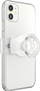 Mbajtëse telefoni Popsockets PopGrip Slide Stretch Clear on White, rrëshqitëse, e tejdukshme, e bardhë