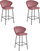Set karrige bar Gatta, 3 copë, velur Dark Ruby, këmbë metalike të zeza