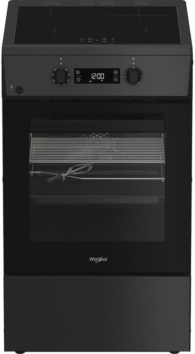 Електричен шпорет Whirlpool W5I8LCSTA, 50 cm, рерна со вентилатор, црн