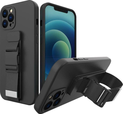 Kapak telefoni Hurtel Rope Case për Samsung Galaxy A53 5G, silikoni, me rrip, i zi