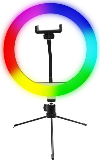Dritë unazë Powerton WPRL1RGB, 10\", LED RGB, me tripod