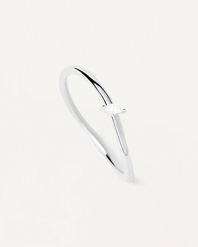 Unazë për femra PDPAOLA Leaf Essentials AN02-842, e argjendtë