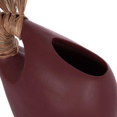 Vazo dekorative HomeMarkt Alica2, terrakotë, 44x18x50cm, burgundy