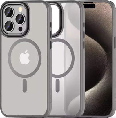 Këllëf telefoni Tech-Protect MagMat 2 për iPhone 15 Pro, MagSafe, i tejdukshëm, titanium mat