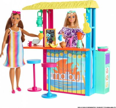 Сет за игра Mattel Барби Ocean Beach Shack, киоск за плажа, со додатоци, повеќебоен