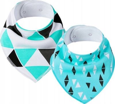 Përparëse-shall për bebe Cotton Bib me trekëndësha shumëngjyrësh, pambuk 100%