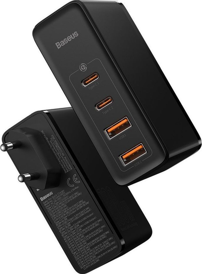 Karikues Baseus GaN2 Pro 2x USB-A 2x USB-C 3 A (BSU2726BLK), 100 W, i zi