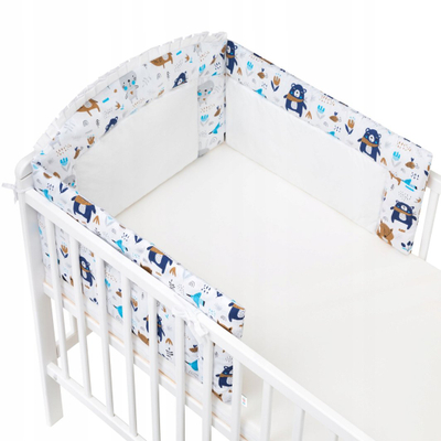 Mbrojtës për krevat kalamojsh Hobby Kids, 170x38 cm, pambuk, i bardhë