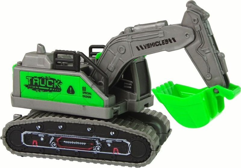 Lodër eskavator Leantoys, friction drive, plastikë, i gjelbër